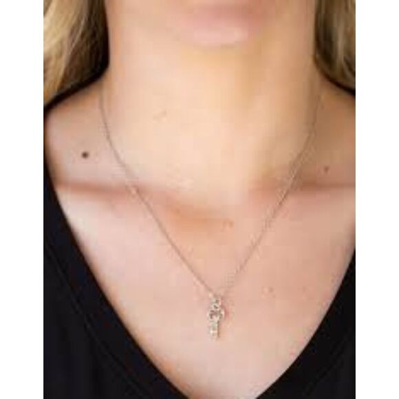 Tiny Key Pendant Silver Necklace - Picture 1 of 10